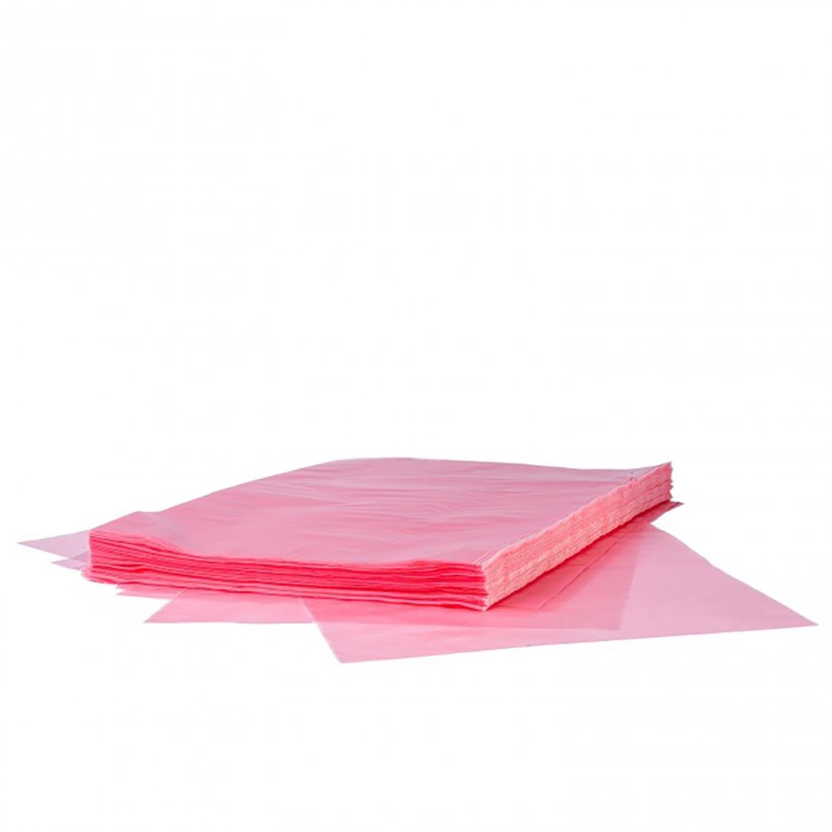 Rosa HDPE plastfolie i bunt på 250x350mm