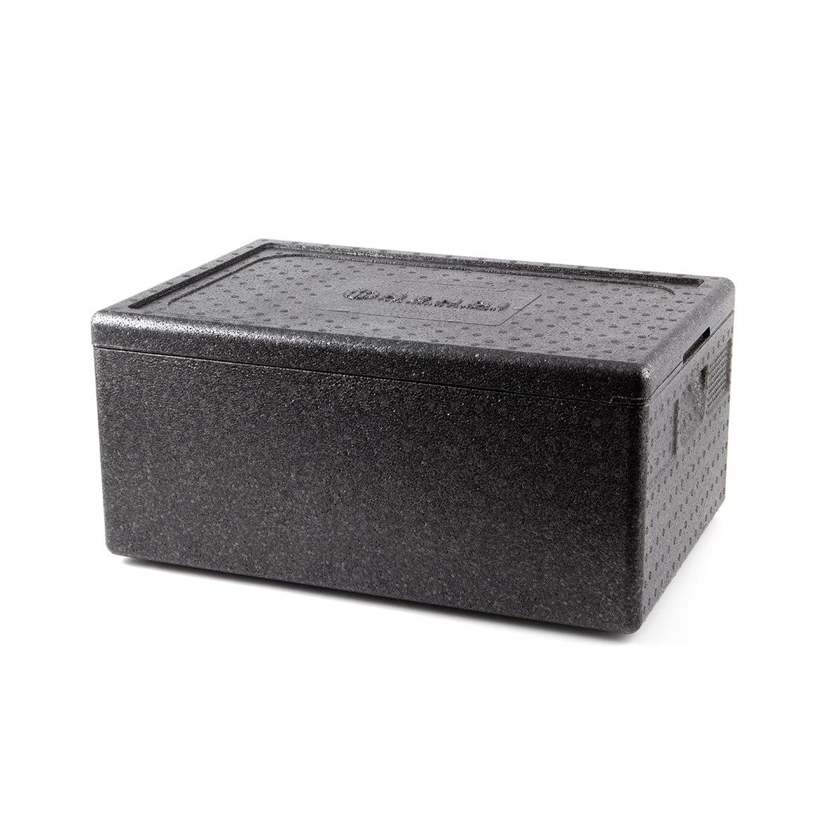 Svart Termobox Hendi Profi Line Ink Lock med lock, mått 685x485x360mm, 80L
