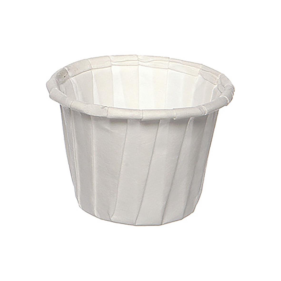 Vit plissébägare Ø36x26mm 22ml