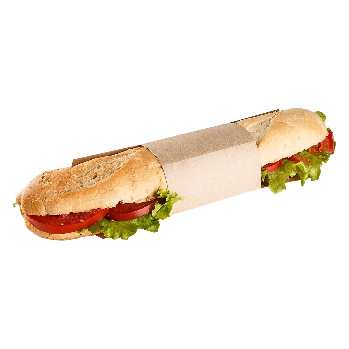 Sandwich i en DoEco-sleeve 23x9cm med bröd, tomat och sallad