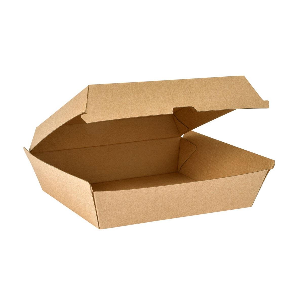 Hämtbox Duni kartong för middag, brun, 178x160x75mm, 1300ml, med lock