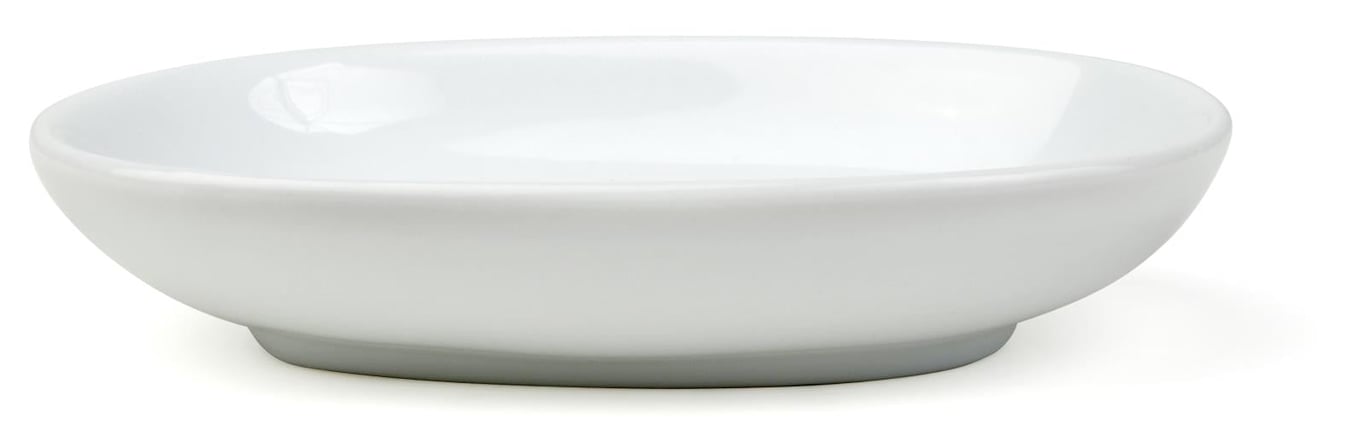 Fet oval formad skål, 11x8 cm, i vitt porslin