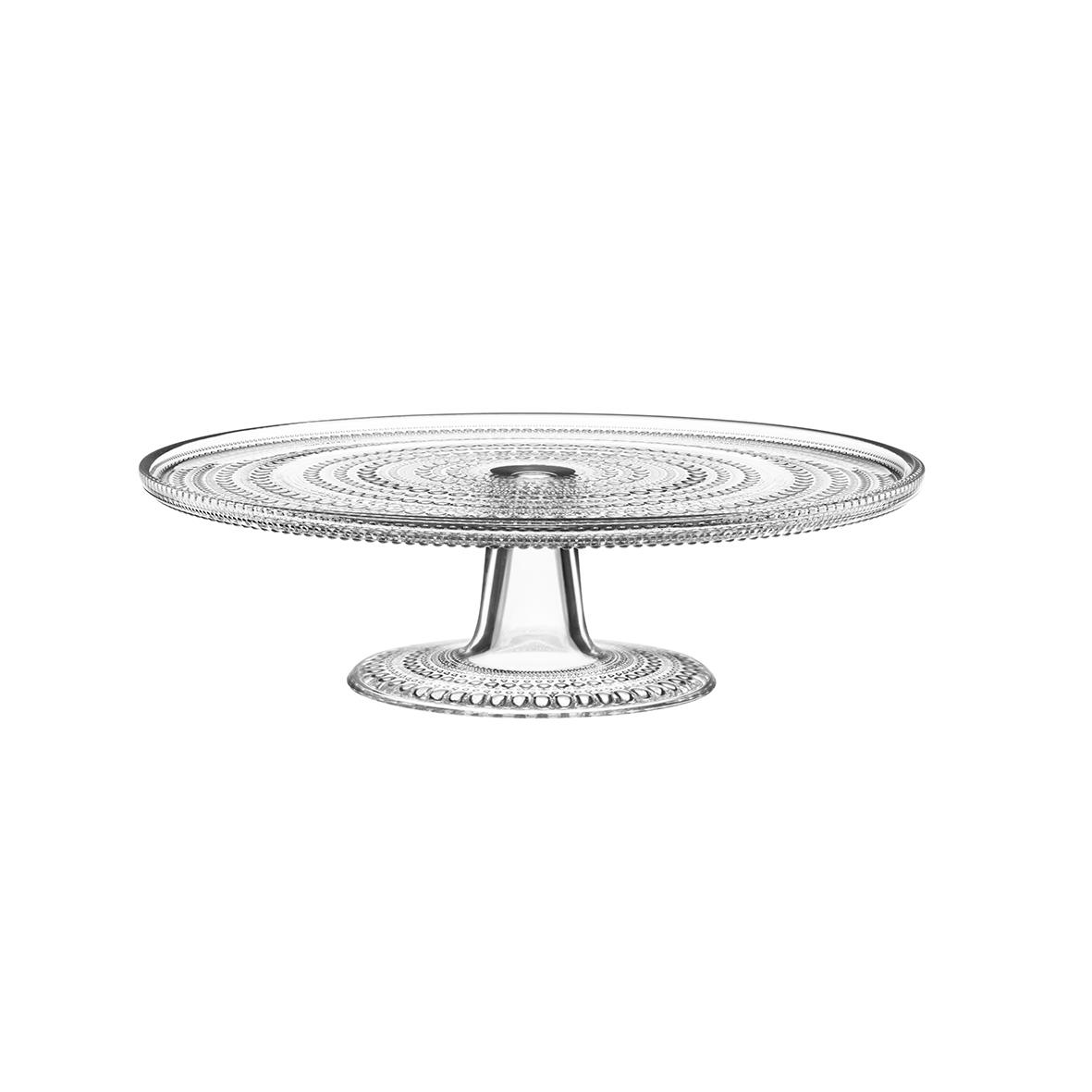 Kakfat i klar glas från Iittala Kastehelmi, 315 mm, med dekorativt mönster och fot