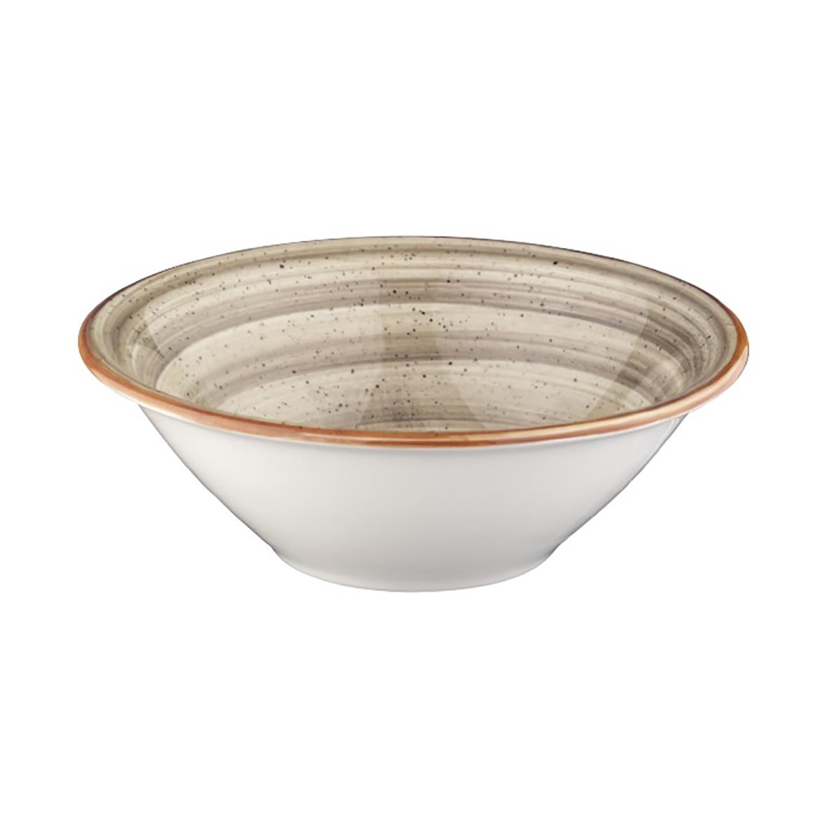 Skål Bonna Aura Terrain Ø16cm med beige och vit randig design