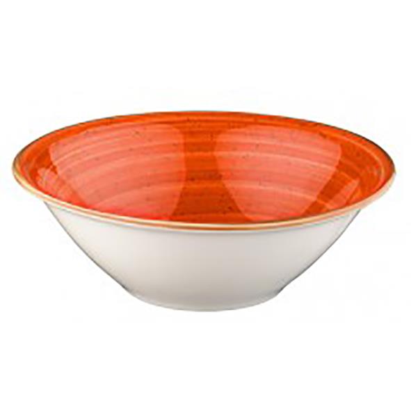 Vit skål med orange insida och diameter på 20 cm