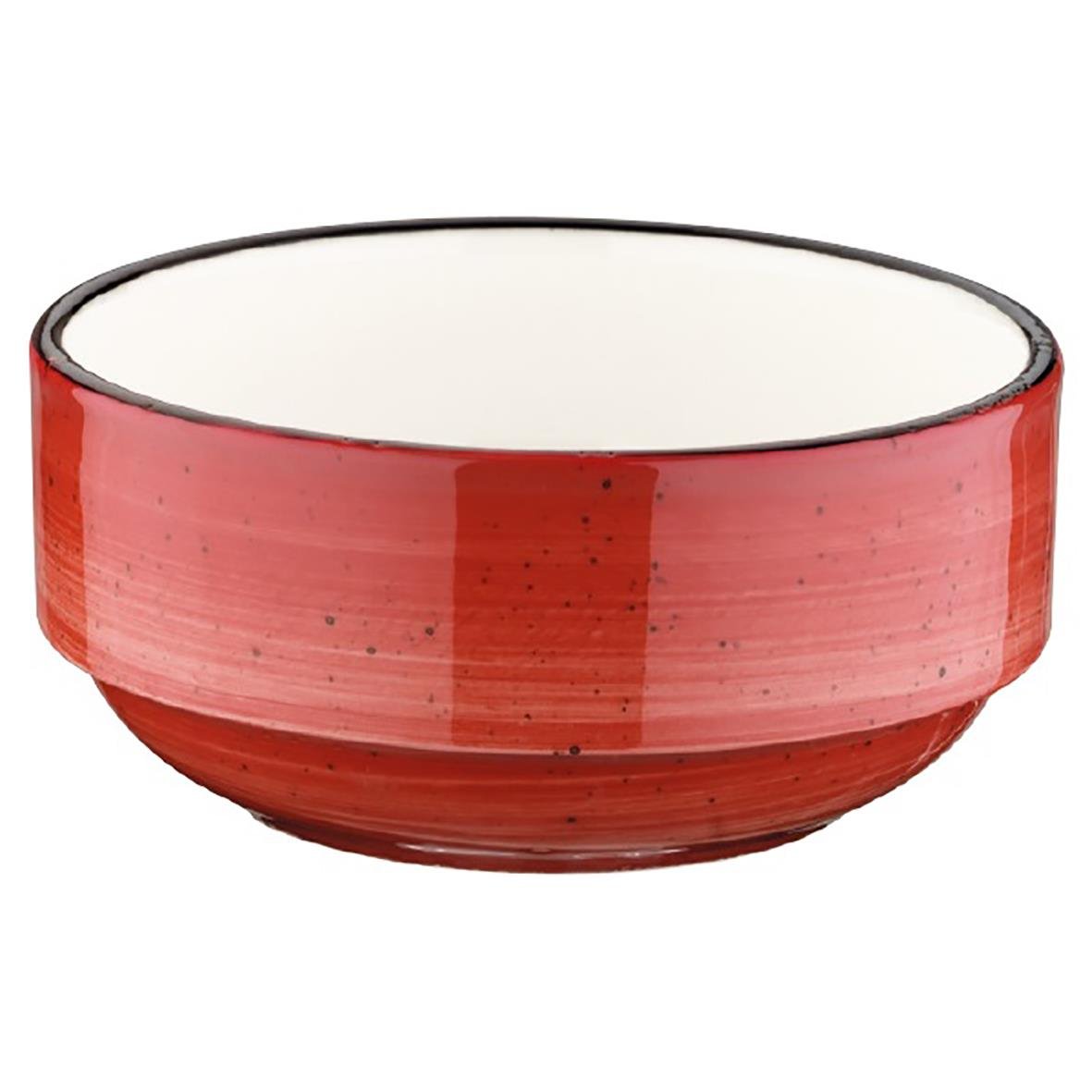 Röd skål Bonna Aura Passion Ø12cm med vit insida