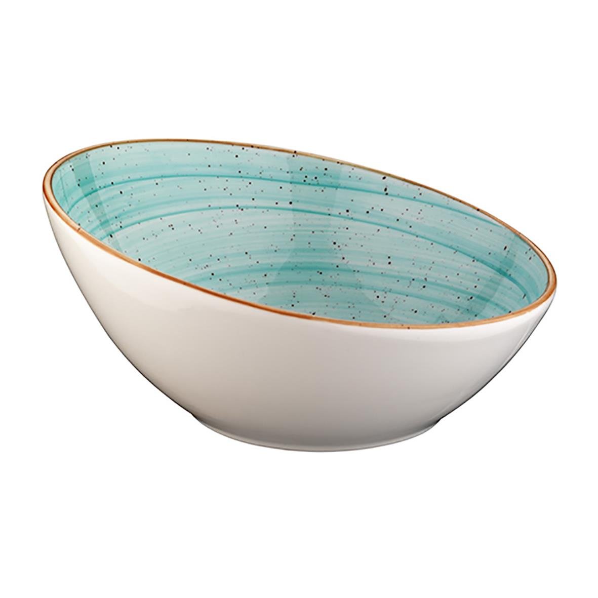 Skål Bonna Aura Aqua Ø22cm med blå insida och vit utsida