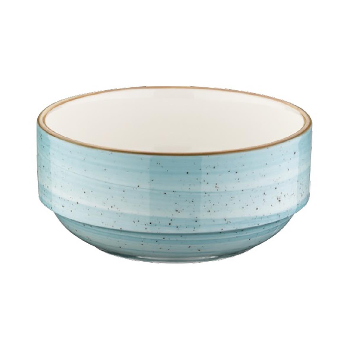 Skål Bonna Aura Aqua Ø14cm i blått med gyllene kant