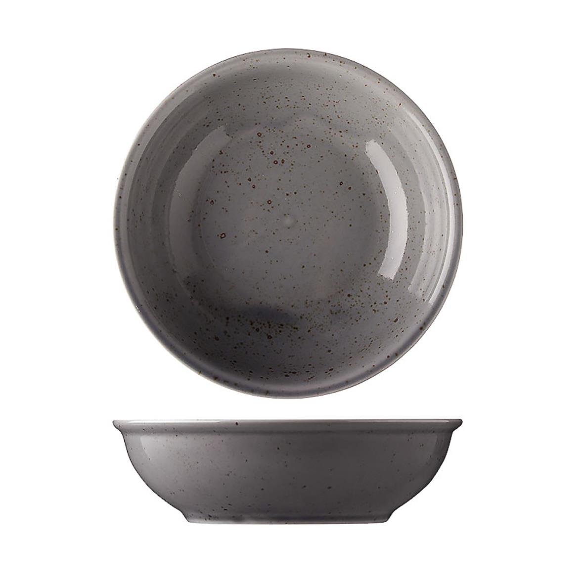 Grå skål med svartprickig design från Skål Lifestyle Highland, diameter 17 cm