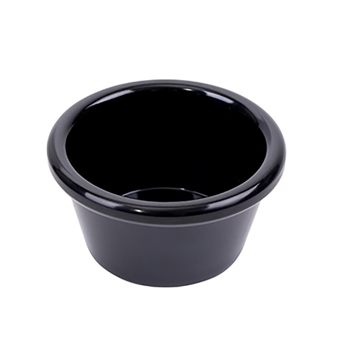 Svart rund melamin skål 70x37 mm