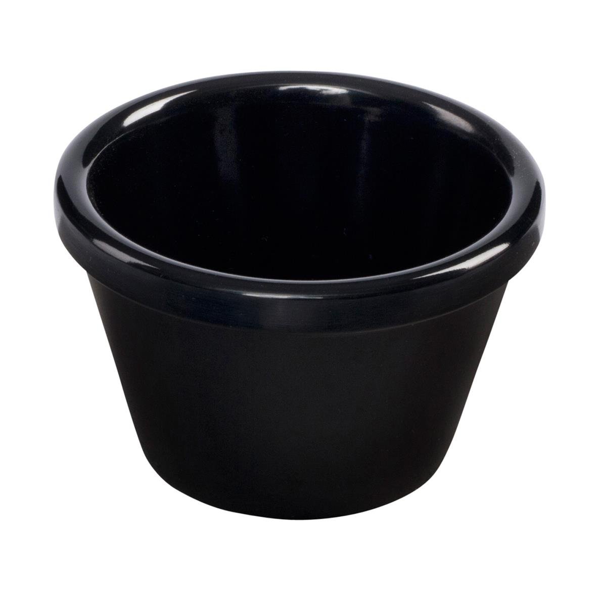 Svart rund melamin skål med diameter 60 mm och höjd 37 mm