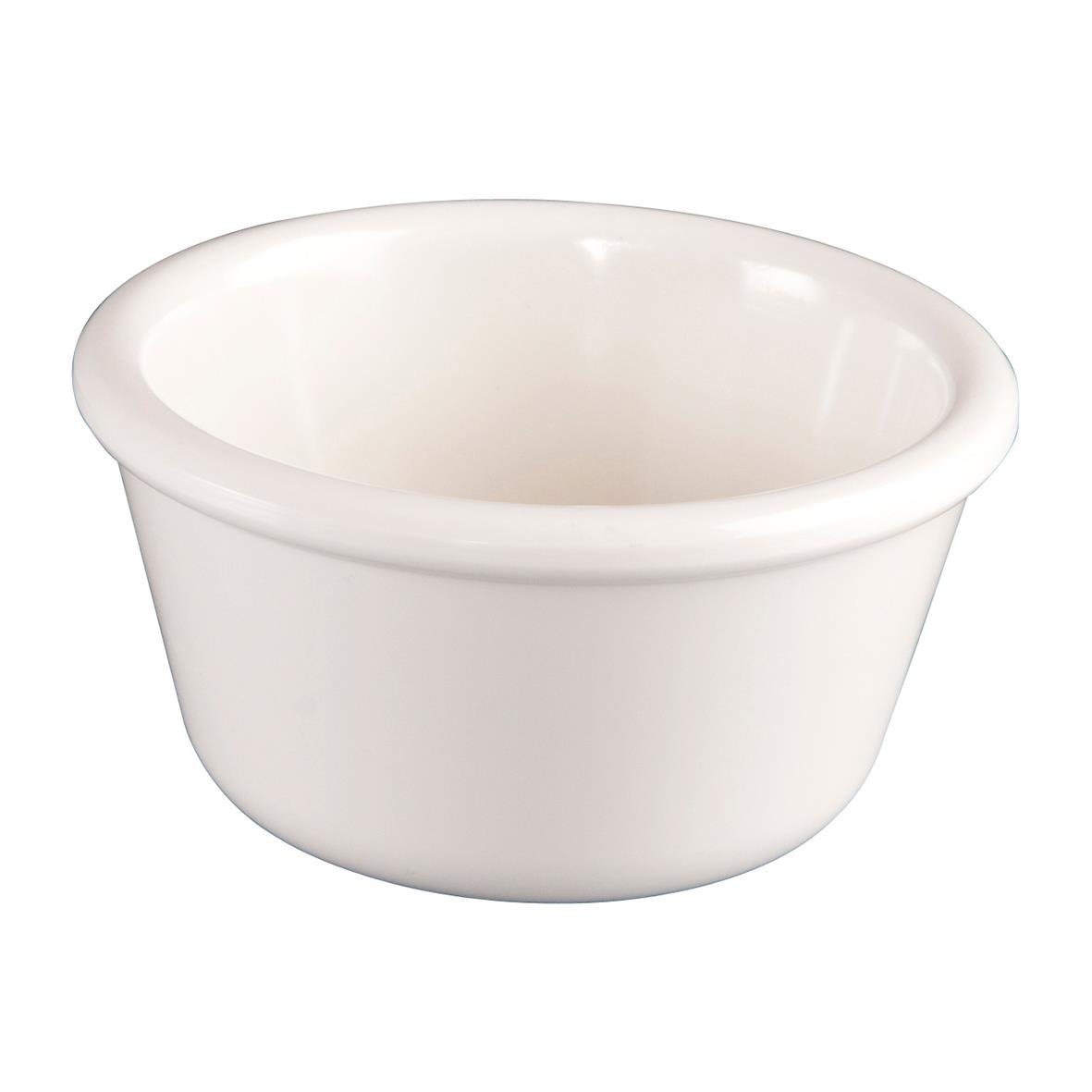 Vit rund melamin skål 78x40 mm