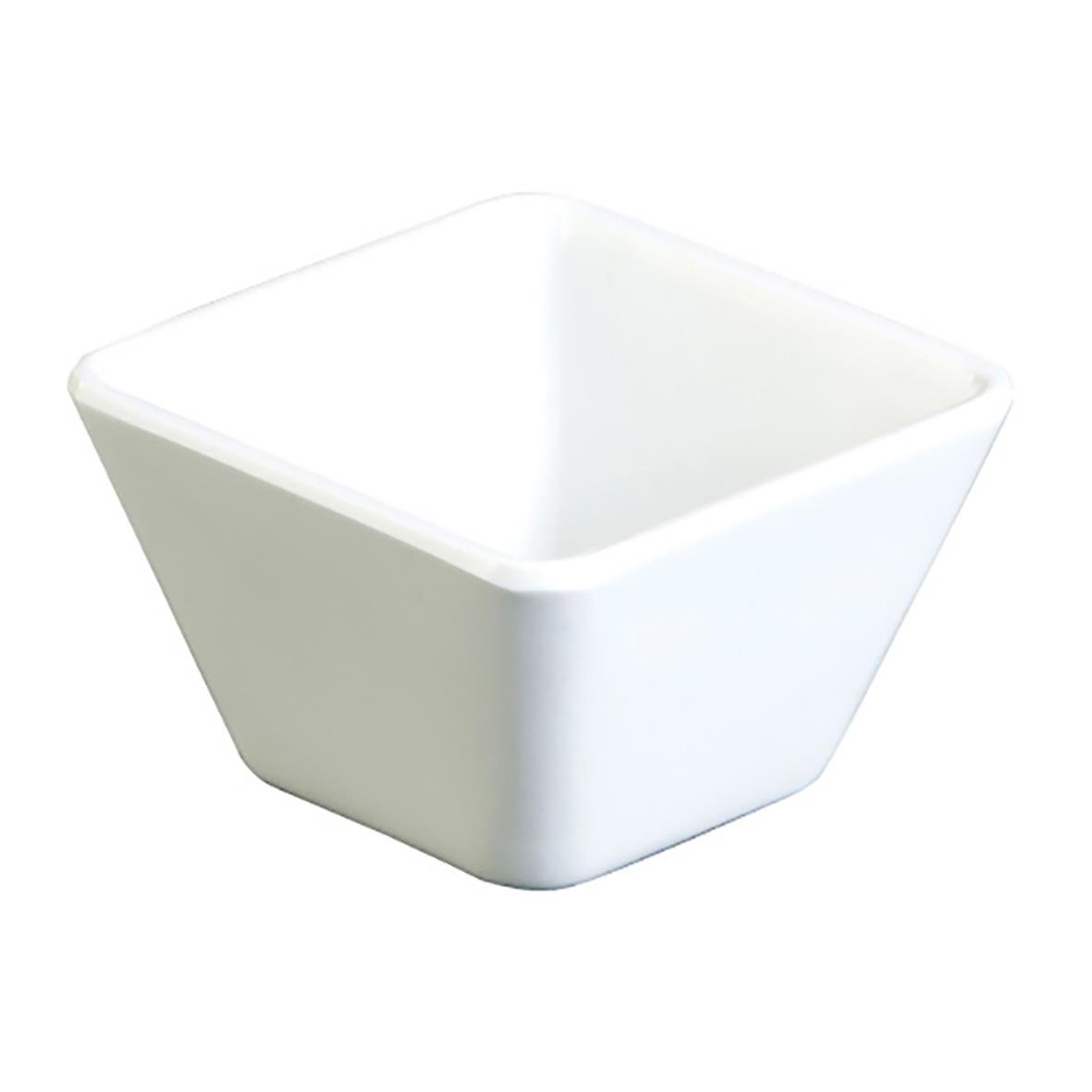 Kvadratisk vit melaminskål 70x70x45 mm