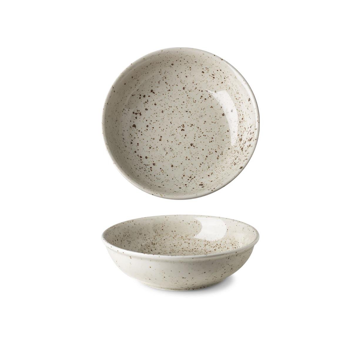 Skål Lifestyle Natural Ø13cm, rund och beige med mörka fläckar, keramisk design