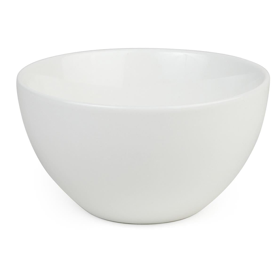 Vit skål med diameter 13 cm och slät yta