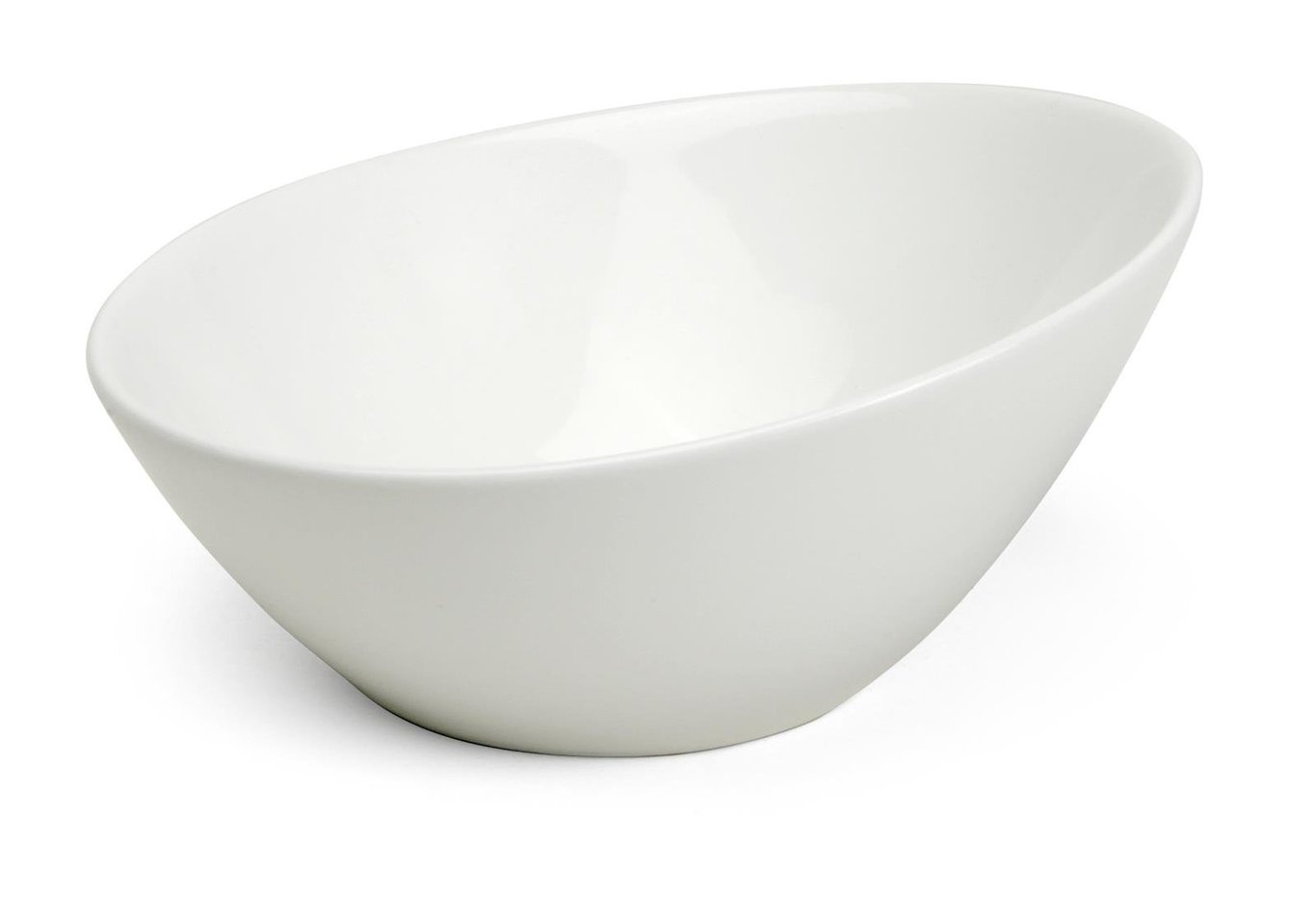 Vit skål med oval form, 16x16cm