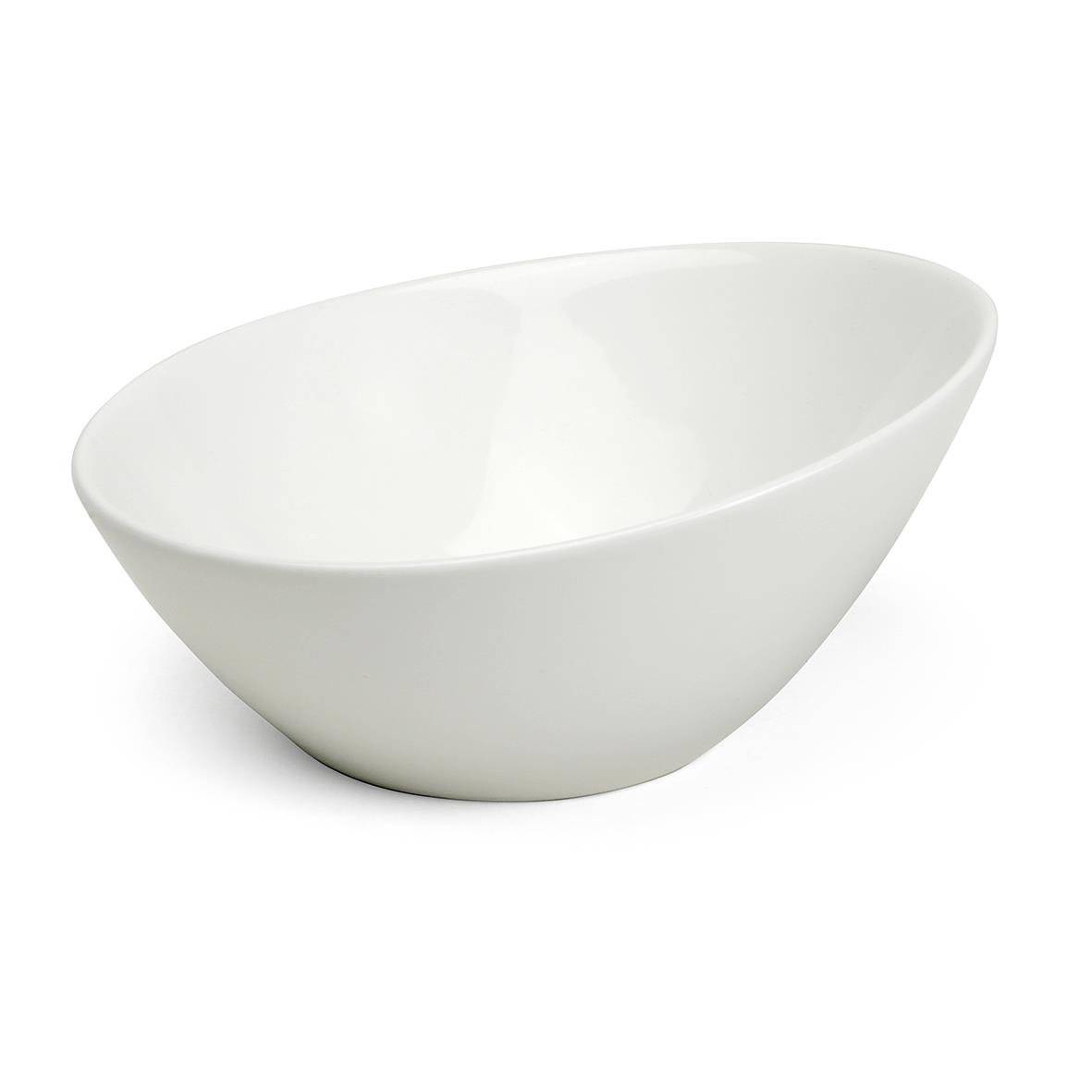 Vit skål med oval form, 16x16cm