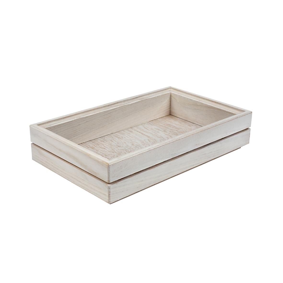 Staplingsbar låda i trä för GN 1/4, mått 16,25x5,7x25,6cm