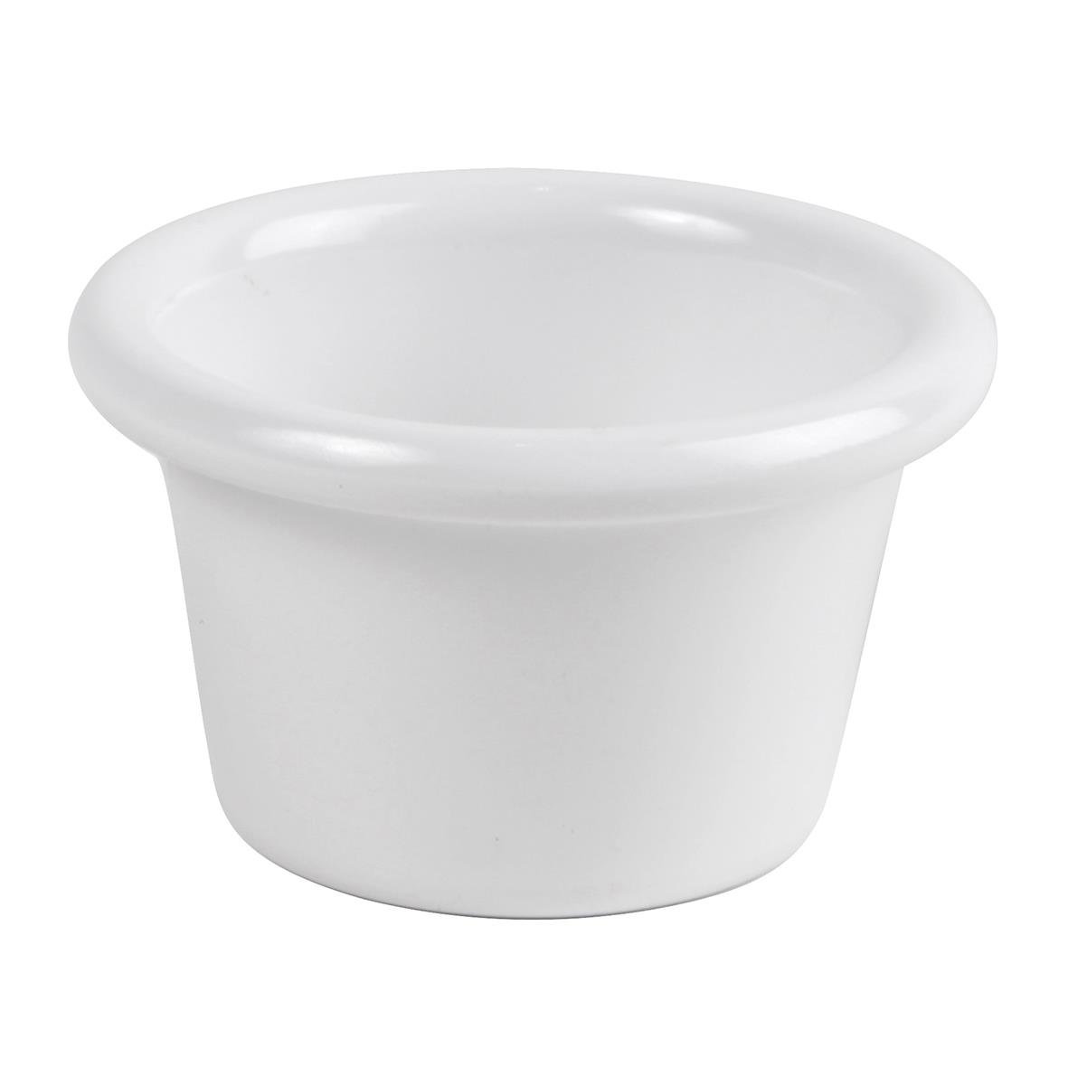 Vit skål med diameter på 6,2 cm