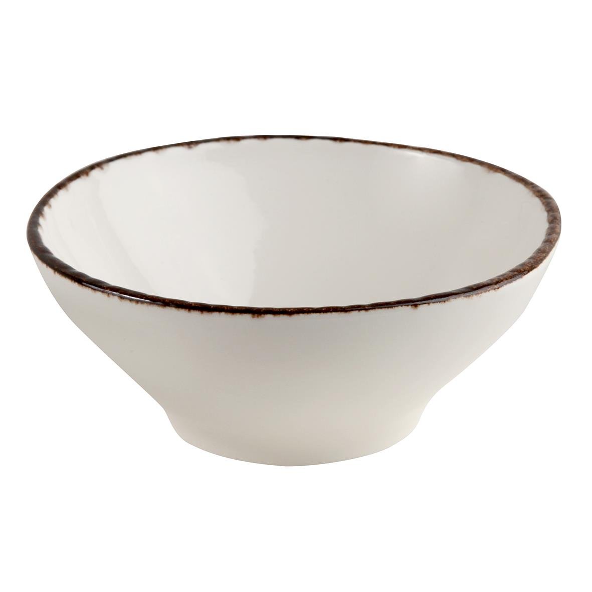 Beige skål Xantia Fortuna med brunt kant, diameter 15,5 cm