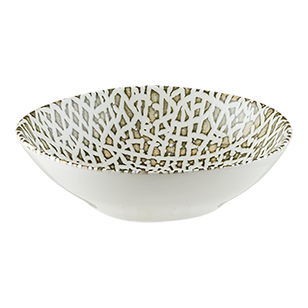 Skål Bonna Lapya Wood Ø18cm med vit och guldmönstrad insida