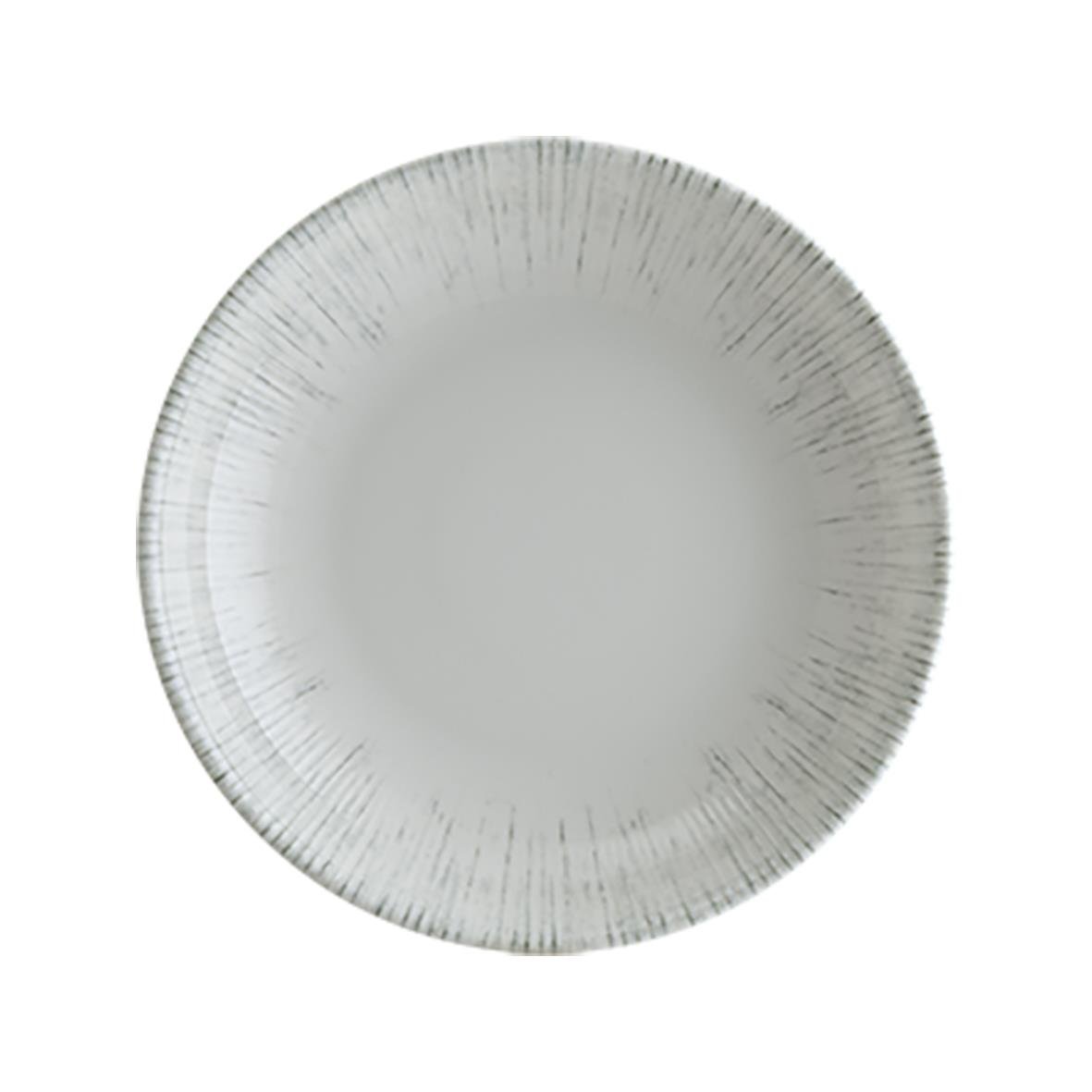 Vit skål med silverrand och diameter på 15 cm