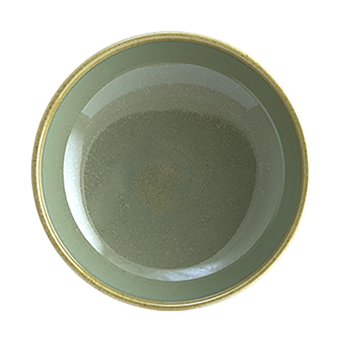 Grön skål Bonna Sage Ø16cm med guldkant