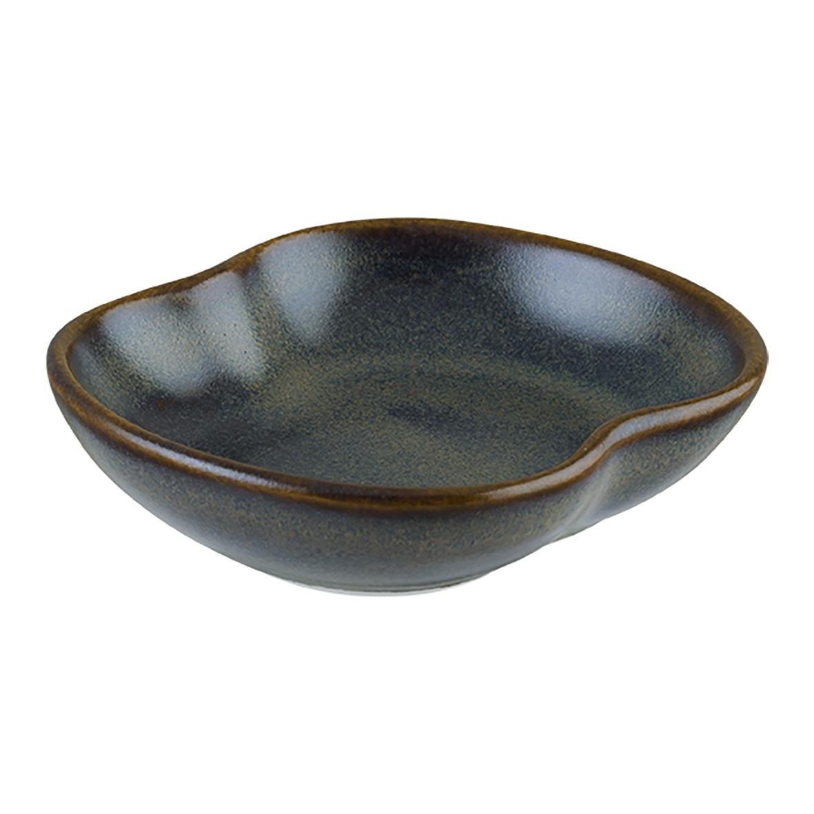 Skål Bonna Gloire East 8,5x7,6cm i mörkblått med bruna kanter