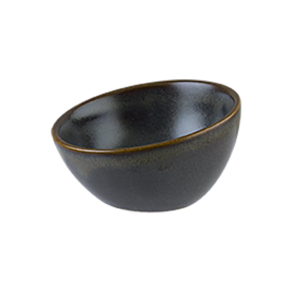 Svart skål Bonna Gloire Ø8cm med guldkant