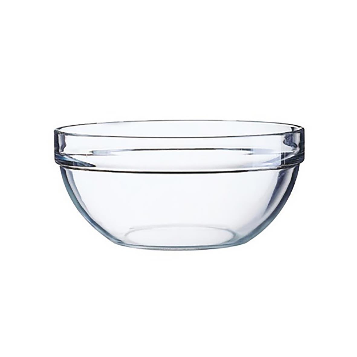 Klar glasskål med diameter 29 cm och höjd 13,5 cm, volym 6 liter