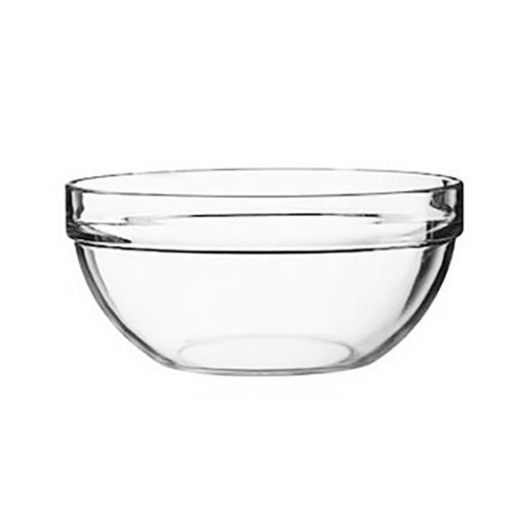 Klar glas skål med diameter 26 cm och höjd 12 cm, volym 4,3 liter