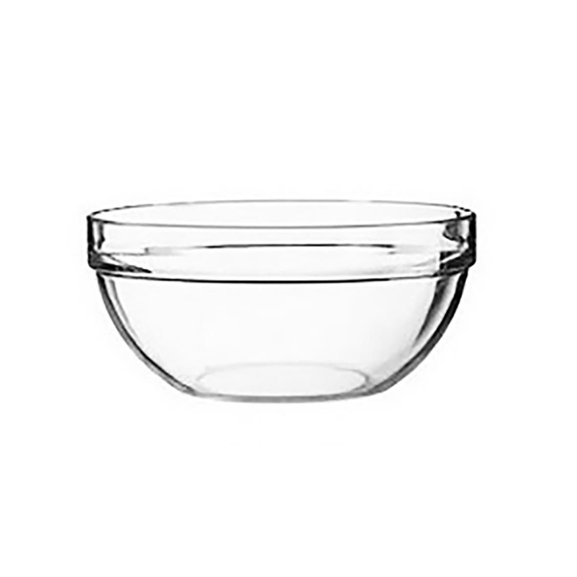 Klar glas skål med diameter 12 cm och höjd 5,5 cm, volym 385 ml