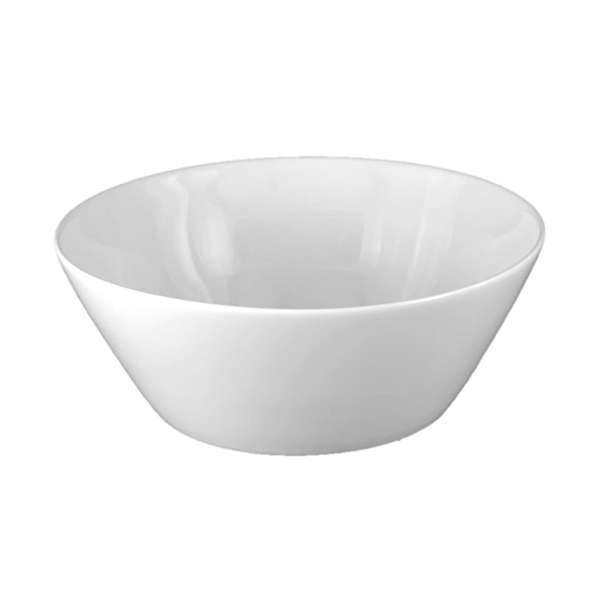 Trendy vit skål med diameter 21 cm och höjd 8 cm, volym 1,7 liter