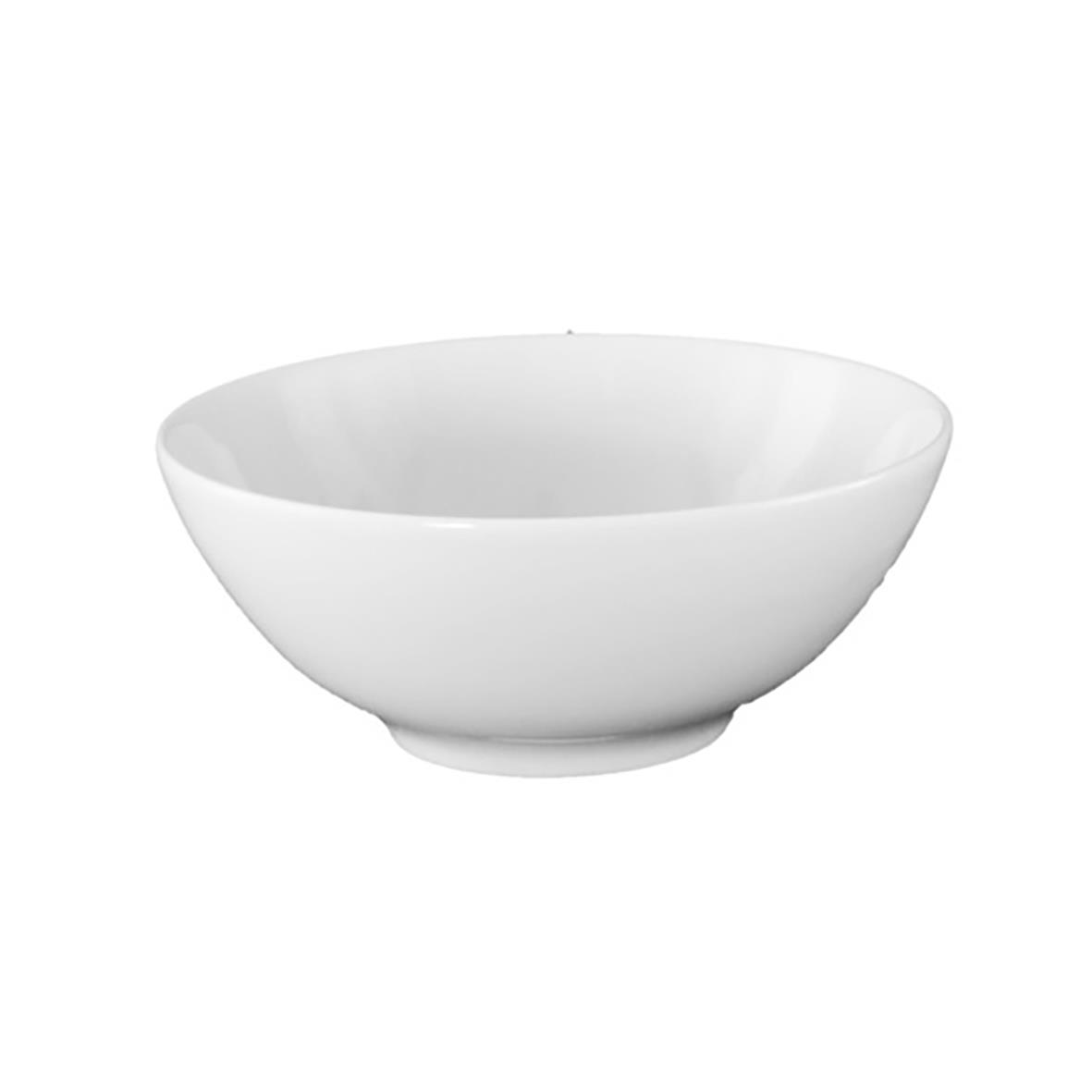 Vit skål med diameter 14,5 cm och höjd 6 cm, enkel design