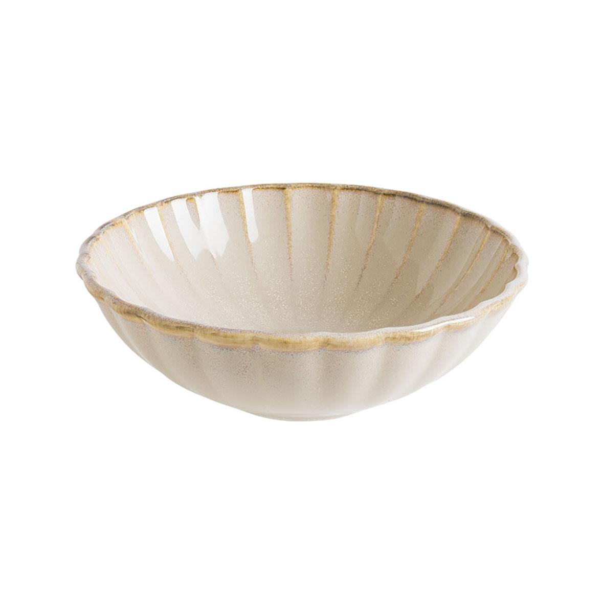 Skål Bonna East Sand Ø16cm i beige med räfflad yta