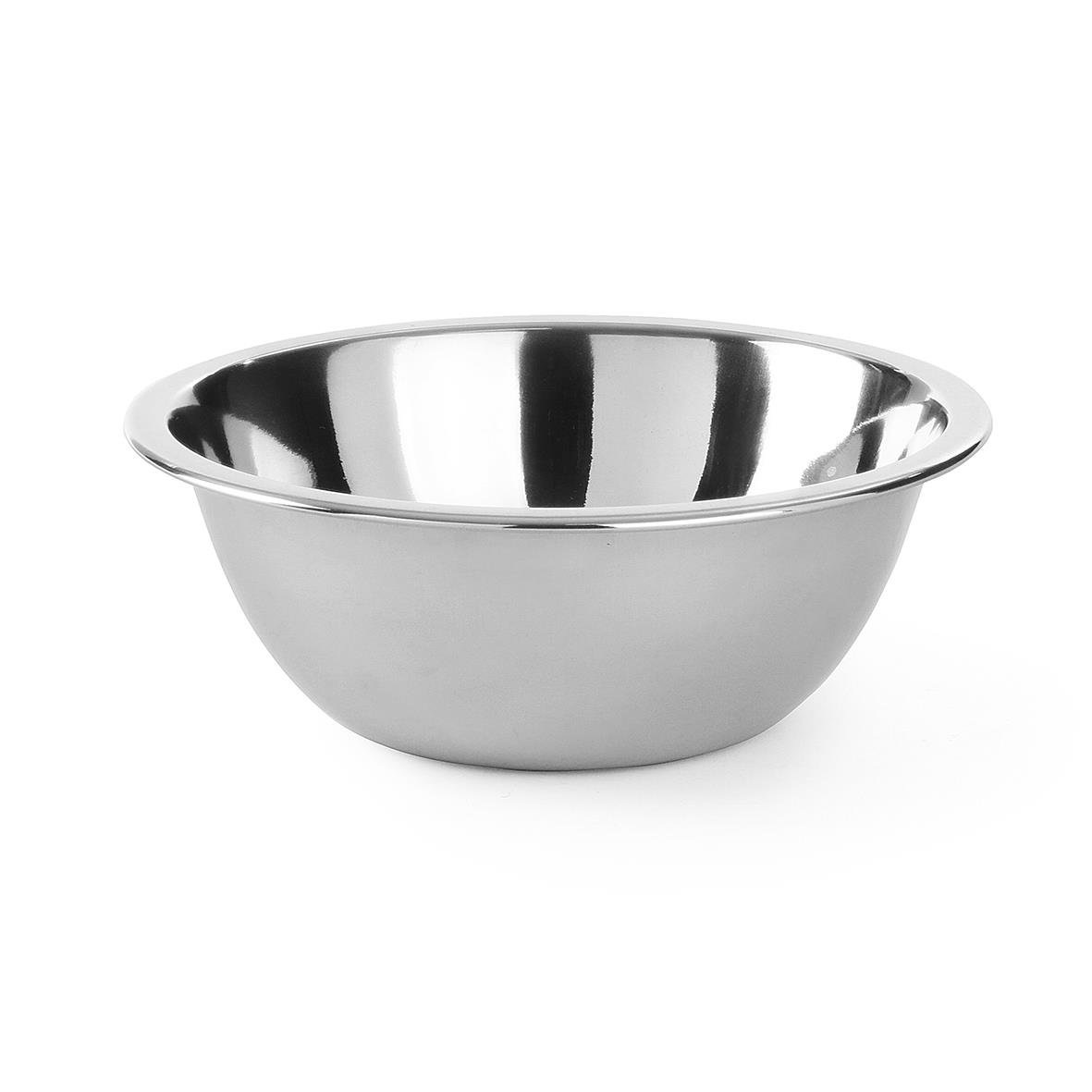 Rak stålskål med rund form och blank yta