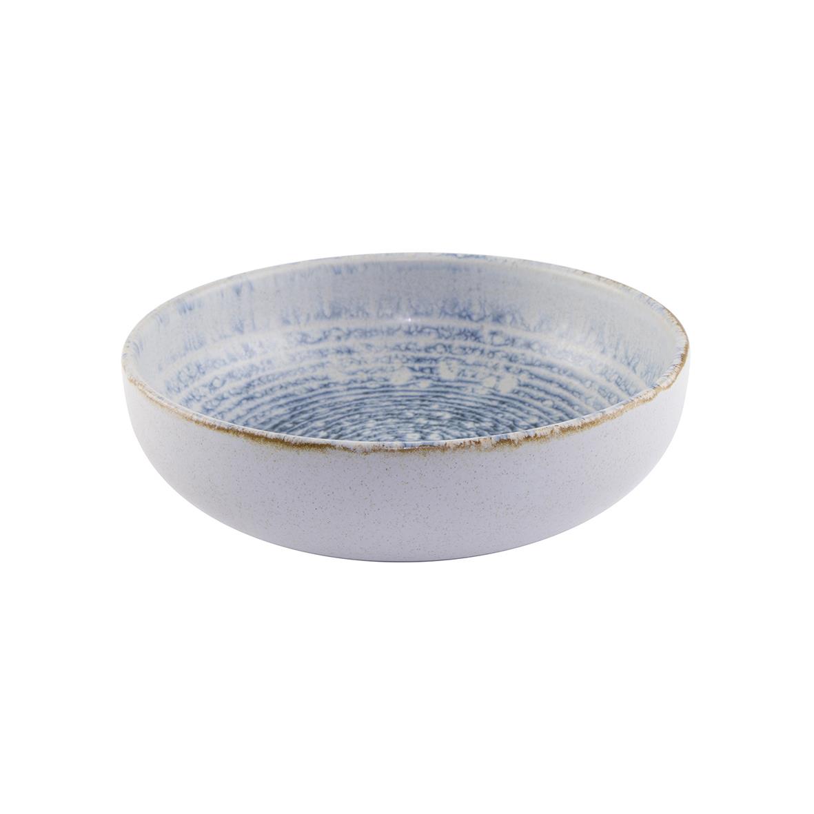 Blå skål Exxent Frost med diameter 16cm, vit utsida och blå insida