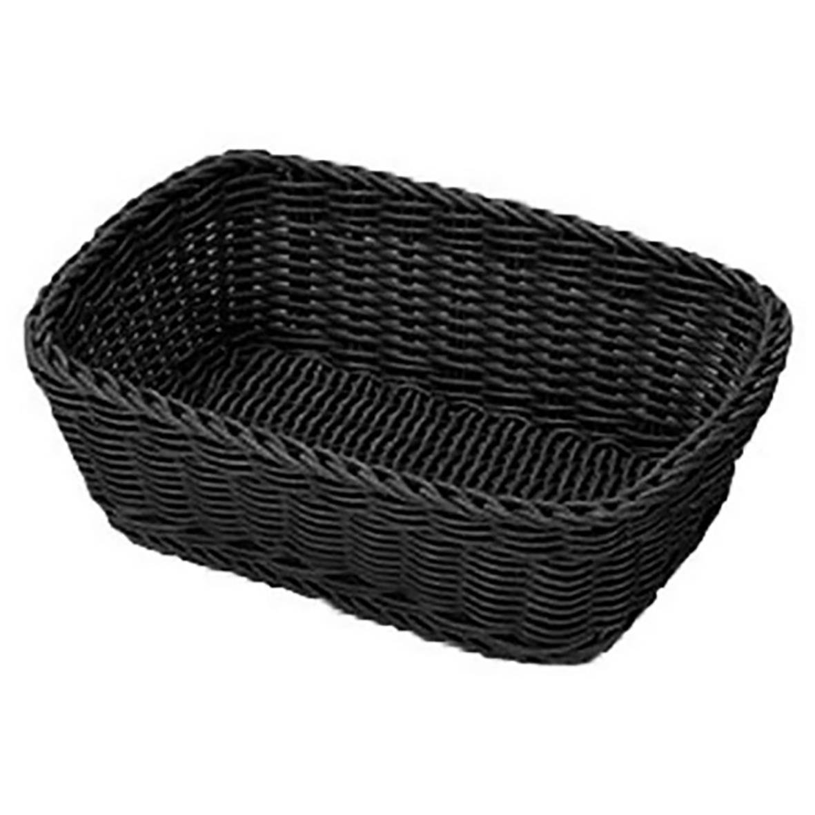 Svart rektangulär brödkorg med måtten 31x21cm