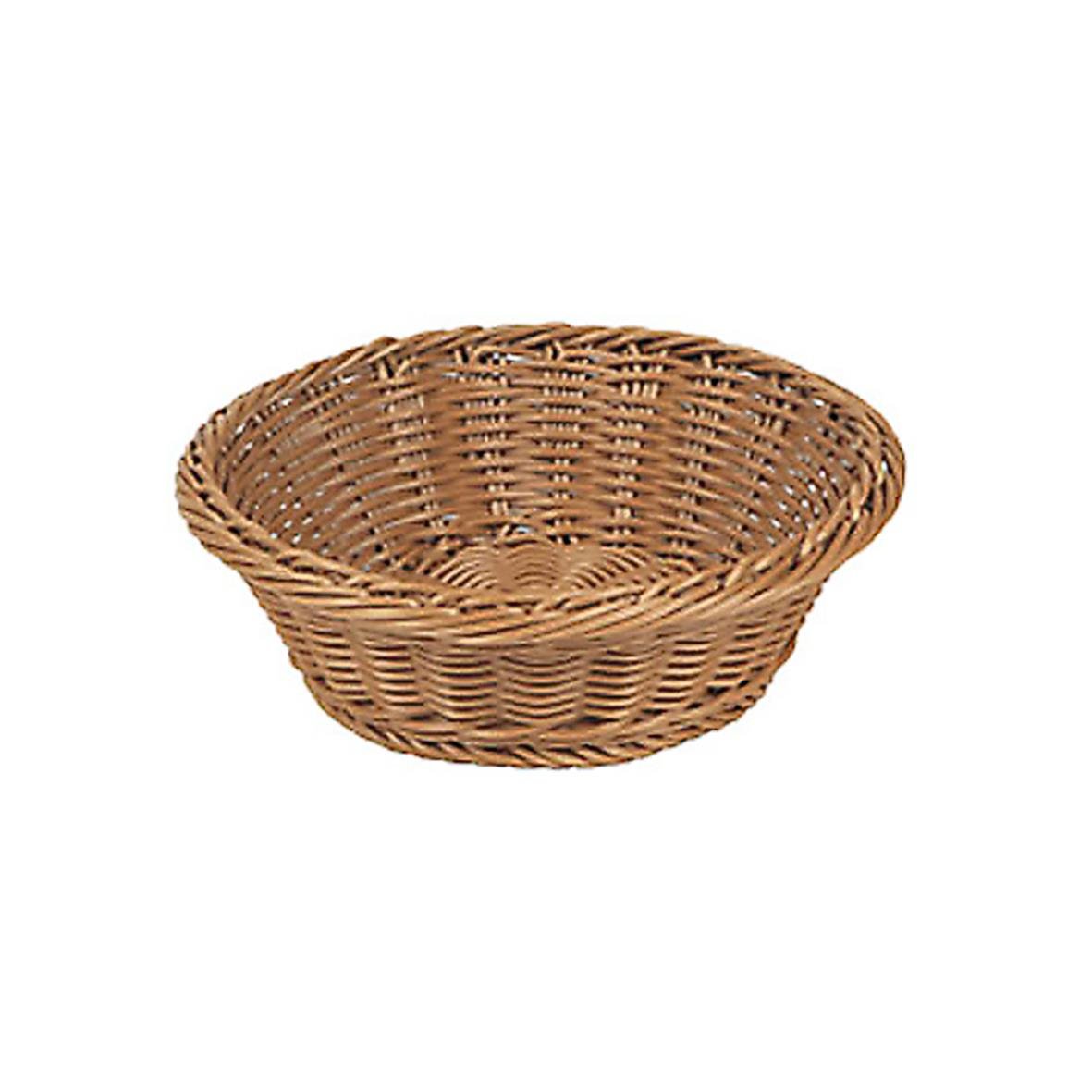 Rund brödkorg i PP-brunt material, diameter 25 cm och höjd 8 cm