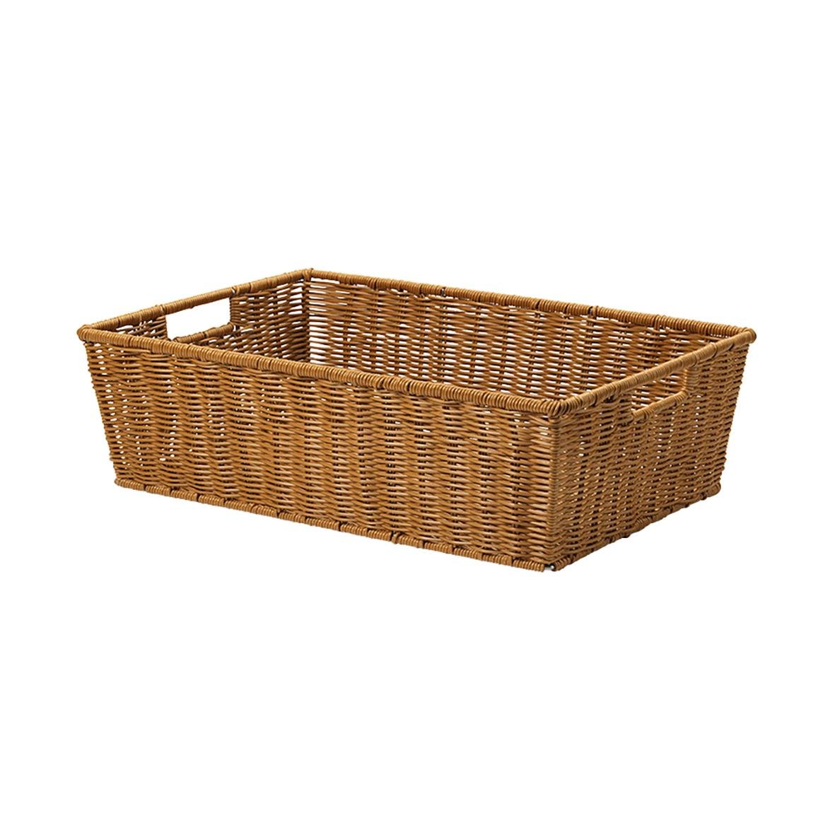 Rektangulär brödkorg i brun plast, mått 60x40x18cm