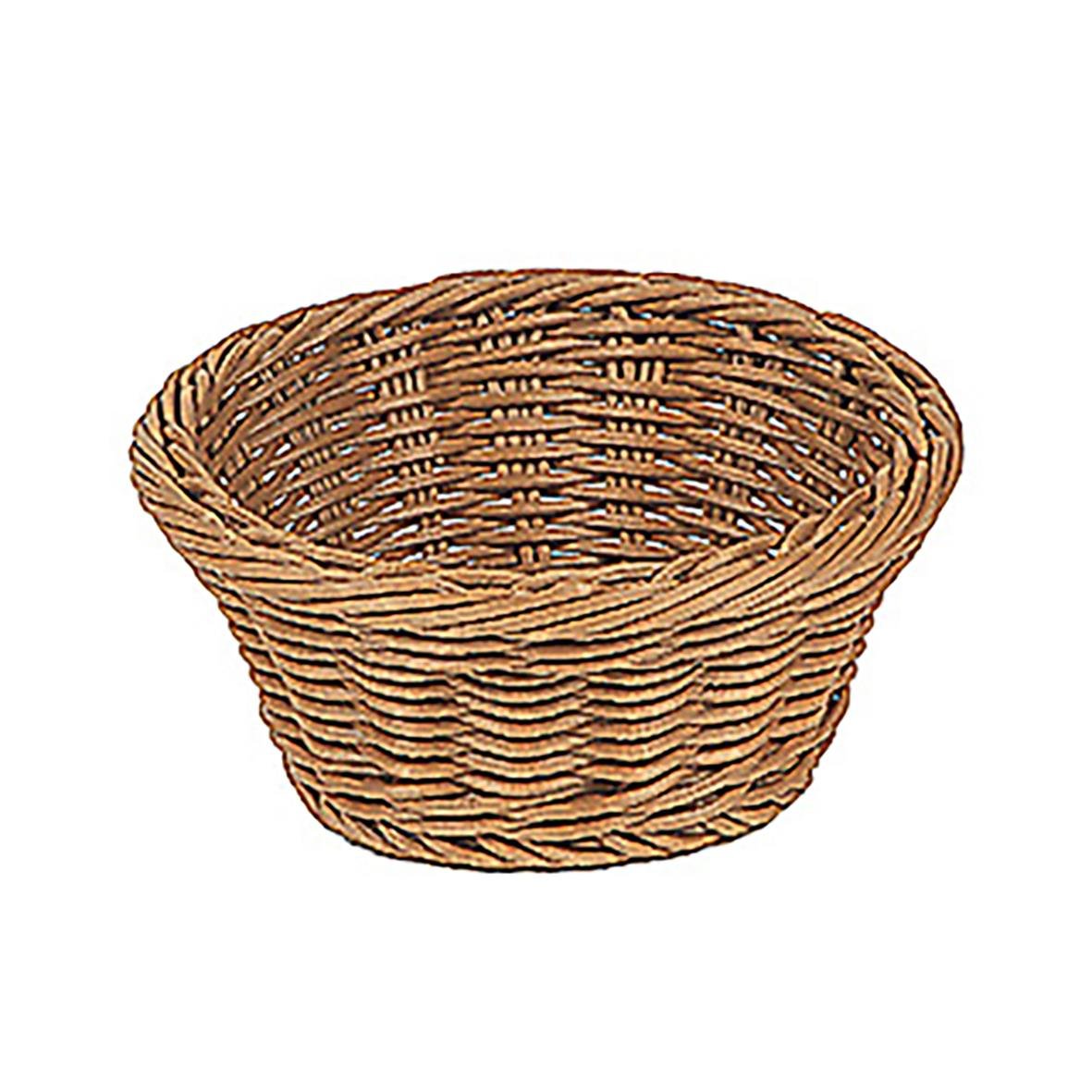 Rund brödkorg i PP-brunt material, diameter 18,5 cm, höjd 7,5 cm