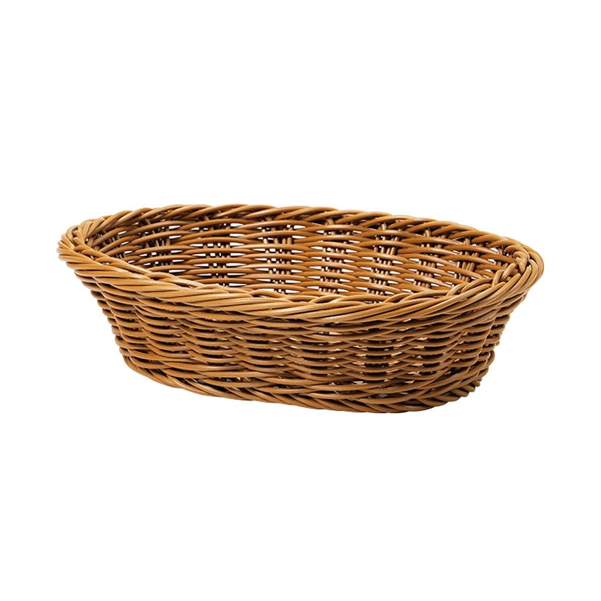 Oval brödkorg i brun plast, mått 29,5x21,5x7cm