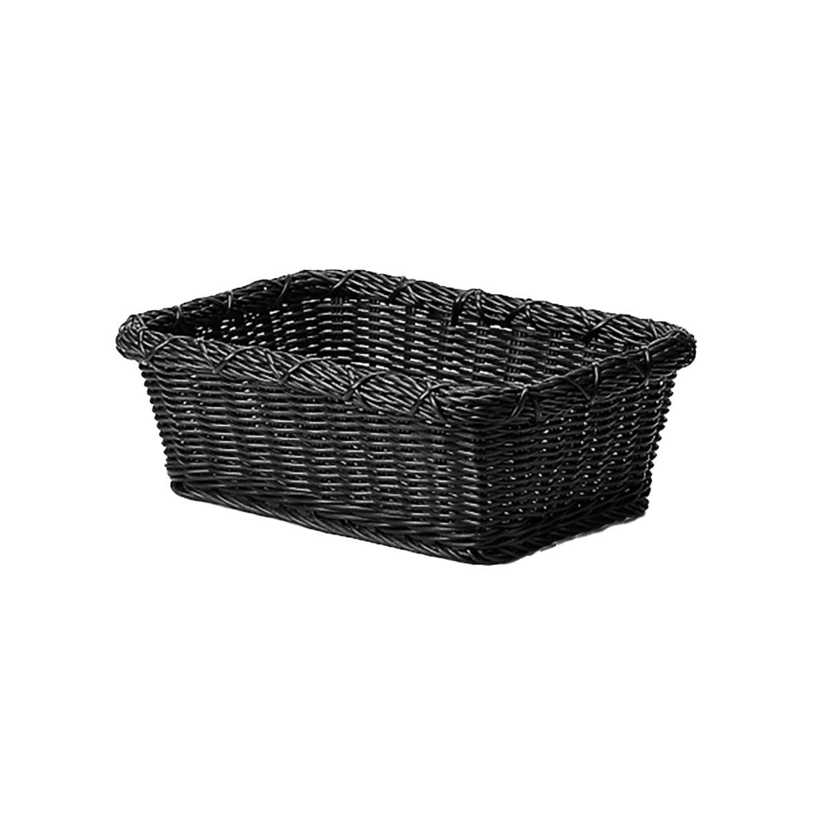 Rektangulär svart plastbrödkorg 37,5x28x13cm