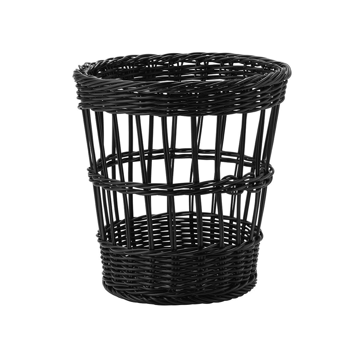 Svart baguettekorg i plast med diameter 36 cm och höjd 36 cm