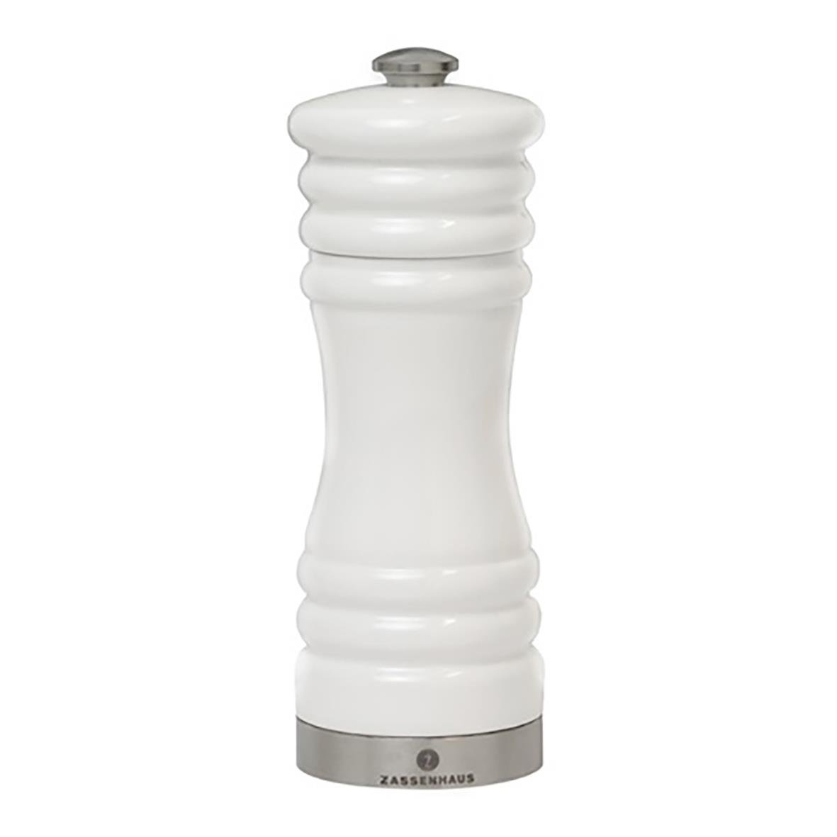 Vit saltkvarn från Zassenhaus München, 15 cm hög