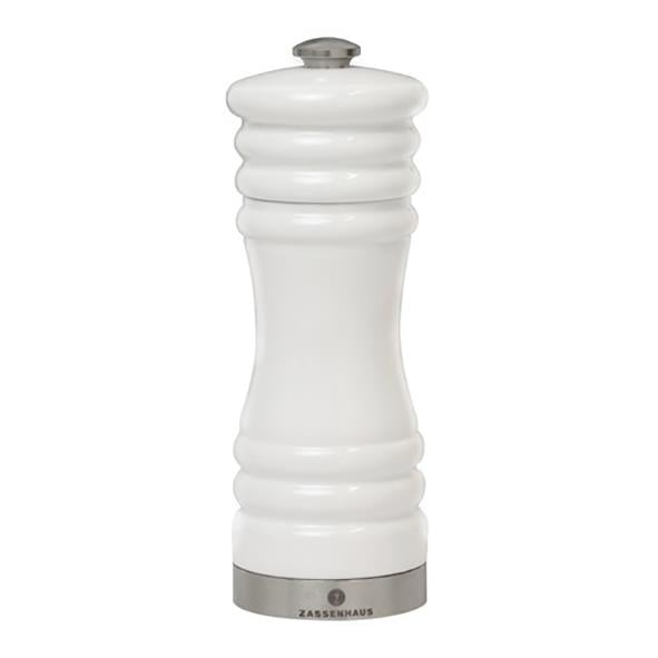 Vit saltkvarn från Zassenhaus München, 15 cm hög