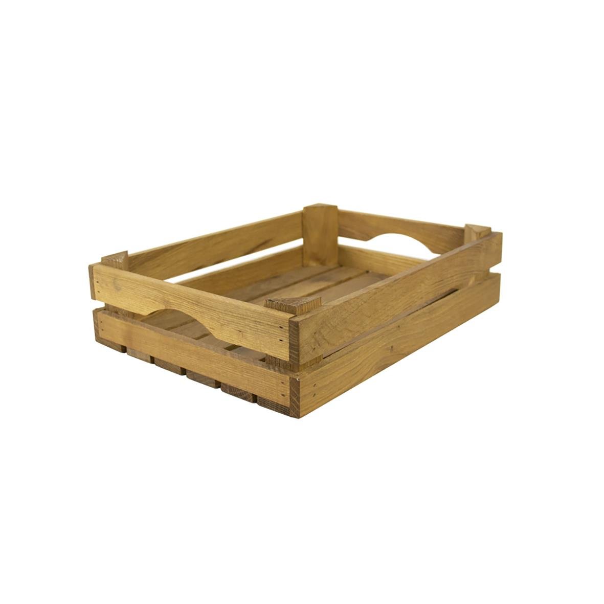 Liten trälåda i ek med linolja, mått 248x83x340mm