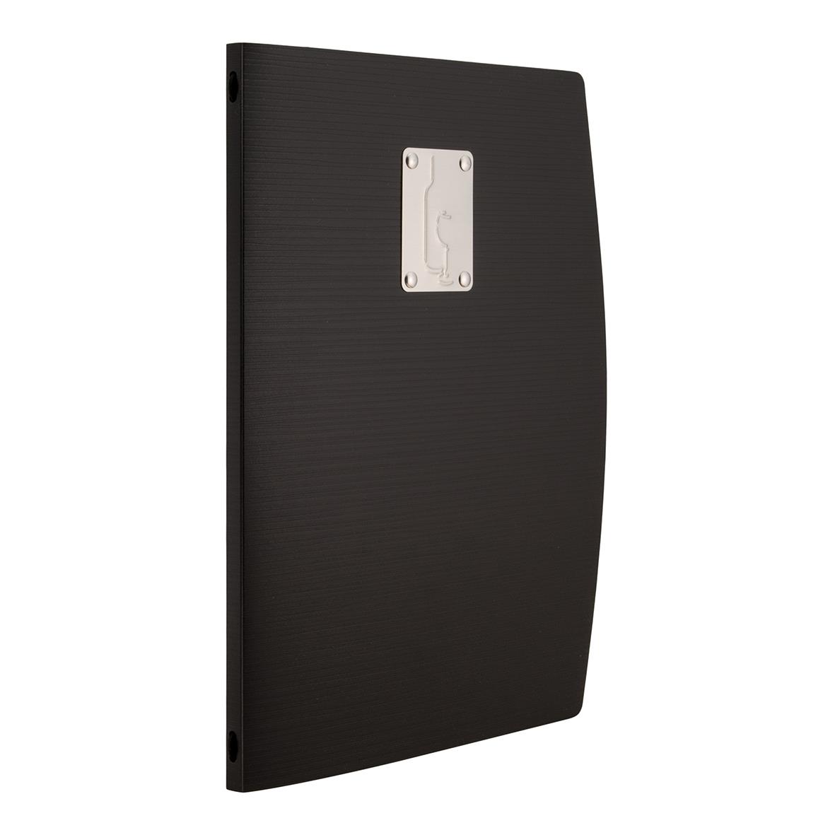 Svart vinpärm Securit Rio A4 med metallklämma