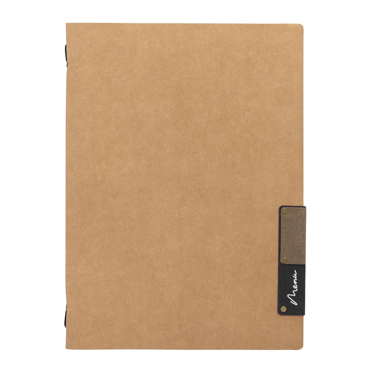 Menypärm Securit Nature Beige A4 i papper med svart etikett