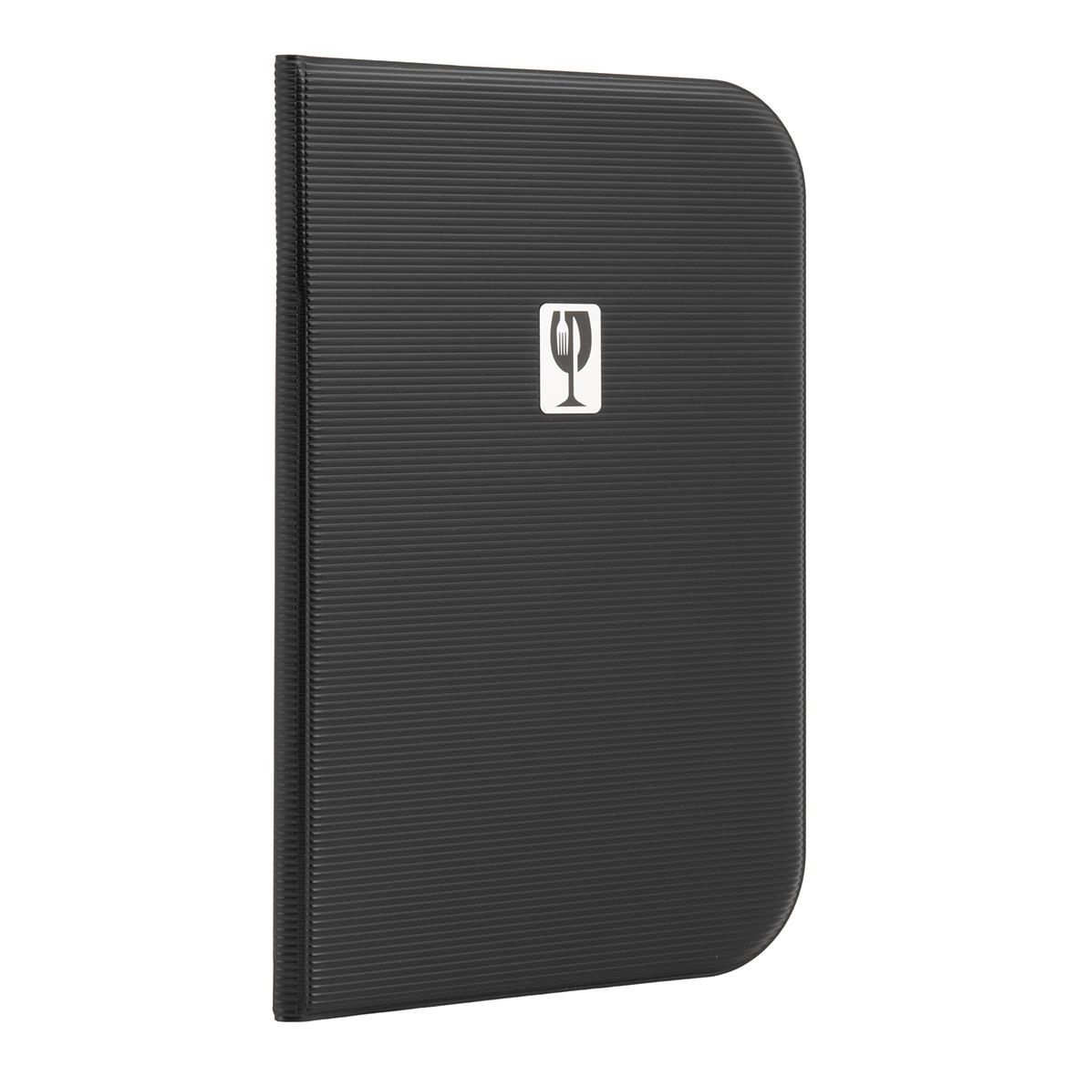 Svart menypärm Securit Essential i A5 storlek med symbol för mat